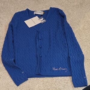 House Of Sunny Blue Quilted Cardigan